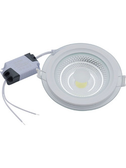 Γυάλινο Χωνευτό Σποτ Φ9.5xY3cm με Ενσωματωμένο LED 5W