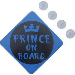 Μπλε Πινακίδα PVC Prince on Board 2 Τμχ 15x15cm