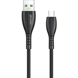 Awei CL-115M USB 2.0 Cable micro USB - USB-A male 1m Μαύρο