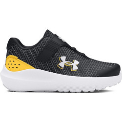 Under Armour Surge 4 AC Παιδικά Αθλητικά Παπούτσια για Τρέξιμο Μαύρα Κίτρινα 3027105-004