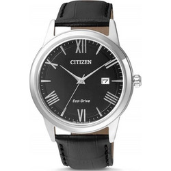 Citizen Eco-Drive Ανδρικό Ρολόι Solar με Μαύρο Δερμάτινο Λουράκι AW1231-07E