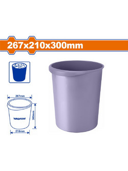 WADFOW WLJ1330 ΚΑΔΟΣ ΠΛΑΣΤΙΚΟΣ ΑΠΟΡΡΙΜΑΤΩΝ 267 Χ 210 Χ 300mm