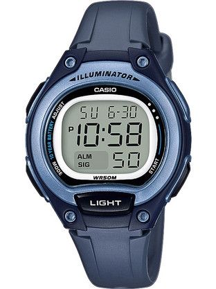 Casio Ψηφιακό Γυναικείο Ρολόι Χρονογράφος με Μπλε Καουτσούκ Λουράκι LW-203-2AVEF
