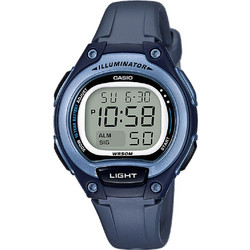 Casio Ψηφιακό Γυναικείο Ρολόι Χρονογράφος με Μπλε Καουτσούκ Λουράκι LW-203-2AVEF