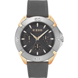 Versus Versace Rue Ανδρικό Ρολόι με Γκρι Δερμάτινο Λουράκι VSP1W0319
