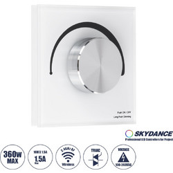 71454 S1-K SKYDANCE AC Smart RF 2.4Ghz & Ροοστάτη - Push ON/OFF Triac Dimming AC100-240V σε AC100-240V 1 x 1.5A 360W - Max 1.5A 360W - IP20 - Λευκό Σώμα - Μ8.5 x Π8.5 x Υ5cm