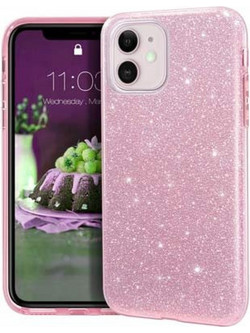 Θήκη Back Cover Θήκη Σιλικόνης Glitter για iPhone 12 Mini Ροζ