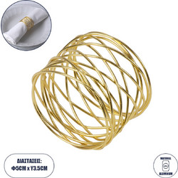 GOURMET 35001 Δαχτυλίδι Πετσέτας Μεταλλικό Χρυσό Φ5 x Υ3.5cm