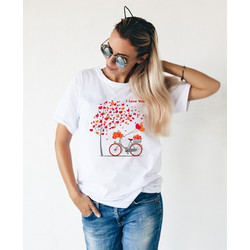 Γυναικεία Κοντομάνικη Μπούζα Valentines Day I Love You S5438W-Λευκό
