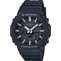 Casio G-Shock Ανδρικό Ρολόι Χρονογράφος με Μαύρο Καουτσούκ Λουράκι GA-2100-1AER