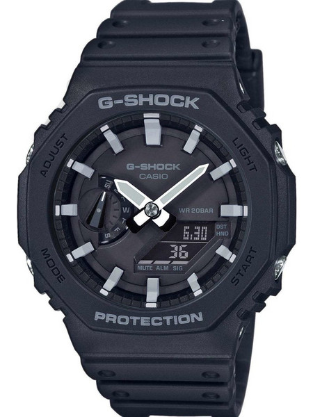 Casio G-Shock Ανδρικό Ρολόι Χρονογράφος με Μαύρο Καουτσούκ Λουράκι GA-2100-1AER