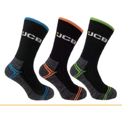 JCB JCBX000093 High Vis Μαύρες Ανδρικές Κάλτσες 3 Ζεύγη 39-46