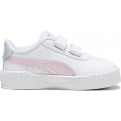Puma Carina 3.0 Παιδικά Sneakers Λευκά Ροζ Γαλάζια 400611-01
