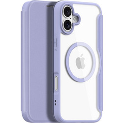 Θήκη iPhone 16 Plus DUX DUCIS Skin X Pro Series με βάση στήριξης, συμβατό με MagSafe φορτιστή υποδοχή καρτών και μαγνητικό κούμπωμα Flip Wallet από συνθετικό δέρμα και εσωτερικό TPU μωβ