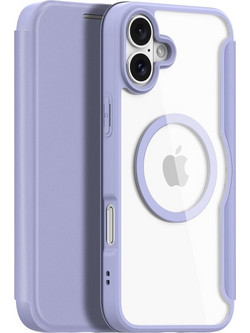 Θήκη iPhone 16 Plus DUX DUCIS Skin X Pro Series με βάση στήριξης, συμβατό με MagSafe φορτιστή υποδοχή καρτών και μαγνητικό κούμπωμα Flip Wallet από συνθετικό δέρμα και εσωτερικό TPU μωβ