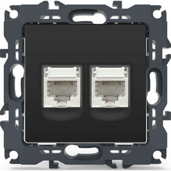 Πρίζα Τηλεφώνου Χωνευτή Prime 1000113105 2xRJ11 CAT3 Anthracite Aca