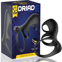 IntoYou Toro Driade Triple Silicone Male Ring Ελαστικό Δαχτυλίδι Πέους Σιλικόνης Μαύρο