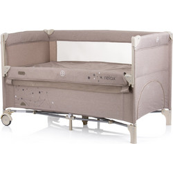 Chipolino Relax Παρκοκρέβατο 2 Επιπέδων με Στρώμα & Δίχτυ Sand Linen
