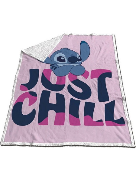 AyMax Κουβέρτα Σερπα LILO and STITCH Sherpa Blanket 120x150cm - Stitch Just Chill (N373-2024)