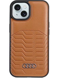 Audi Synthetic Leather case with MagSafe for iPhone 15 / 14 / 13 - brown