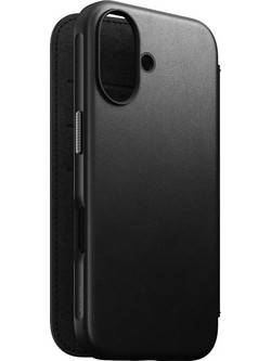 NOMAD θήκη Πορτοφόλι δερμάτινη Modern Folio Rugged rustic MagSafe για Apple iPhone 16 6.1 2024 - ΜΑΥΡΟ - NM01684985
