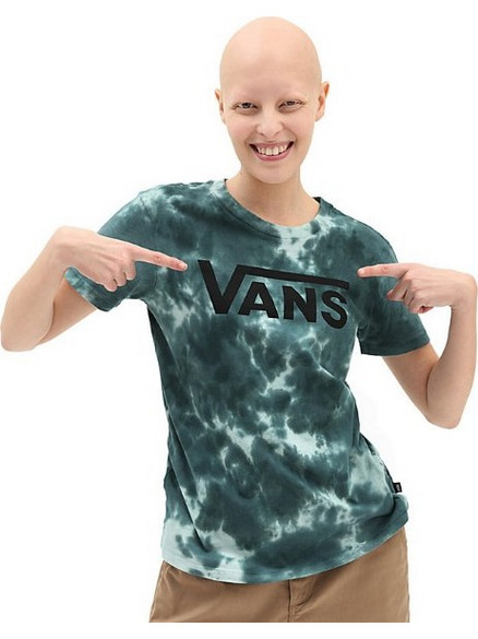 VANS CLOUD WASH LOGO CREW T-SHIRT BLUE
