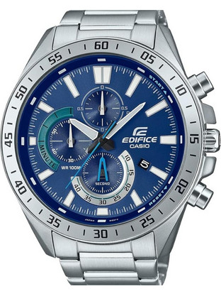 Casio Edifice Ανδρικό Ρολόι Χρονογράφος με Ασημί Μεταλλικό Μπρασελέ EFV-620D-2AVUEF