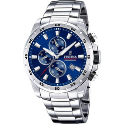 Festina Ανδρικό Ρολόι Χρονογράφος με Ασημί Μεταλλικό Μπρασελέ F20463/2
