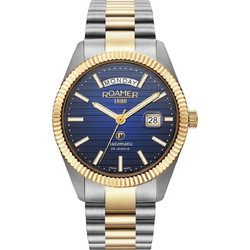 Roamer Ανδρικό Ρολόι Αυτόματο με Ασημί Χρυσό Μεταλλικό Μπρασελέ R981666474550