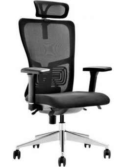 NEC Comfort 03 Plus II Καρέκλα Γραφείου Διευθυντική με Προσκέφαλο Στήριξη Μέσης και Ανάκλιση Μαύρη 026559