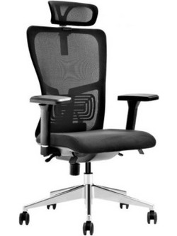 NEC Comfort 03 Plus II Καρέκλα Γραφείου Διευθυντική με Προσκέφαλο Στήριξη Μέσης και Ανάκλιση Μαύρη 026559