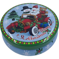 Μεταλλικό κουτάκι στρογγυλό - Merry Xmas αυτοκίνητο