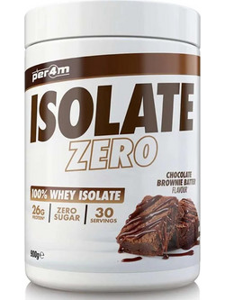 Per4m Isolate Zero Chocolate Brownie Batter Πρωτεΐνη Ορού Γάλακτος Γράμμωσης Χωρίς Γλουτένη 900gr