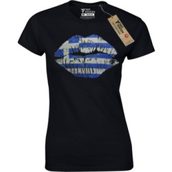 T-SHIRT ΓΥΝΑΙΚΕΙΟ TAKEPOSITION, KISS GREECE, σε ΛΕΥΚΟ/ MEDIUM, 504-2502-prosf