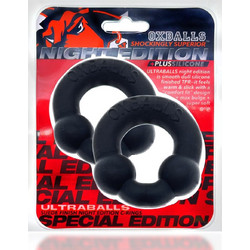 Oxballs Ultra Balls Cocking Set Night Edition Σετ Ελαστικά Δαχτυλίδια Πέους & Όρχεων Σιλικόνης Μαύρα 2τμχ