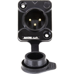 Master Audio XLR004M Τριπολικό XLR Σασί Αρσενικό Με Καπάκι Για Προστασία Από Νερό Και Σκόνη Σε Μαύρο Χρώμα