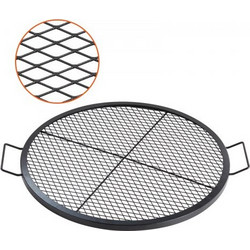 Σχάρα ψησταριάς VEVOR X-Marks Fire Pit, στρογγυλή σχάρα μαγειρέματος, σχάρα ψησίματος από ατσάλι βαρέως τύπου Campfire BBQ με λαβή και σύρμα στήριξης X, φορητό μαγειρικό σκεύος κάμπινγκ για εξωτερικό