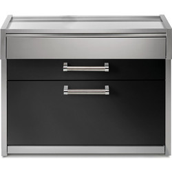 Μονάδα πάγκου 120cm με δύο συρτάρια μαύρα & ένα inox SWING G12C-P-AN Steel