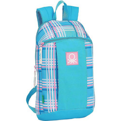 Safta Benetton Tartan Σχολική Τσάντα Πλάτης Δημοτικού Μπλε 642115821