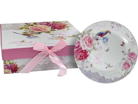 Πιάτα Γλυκού Σε Κουτί Δώρου Floral (Σετ 6Τμχ) 374-224-302 19cm Multi Κεραμικό
