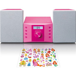 Lenco MC-013 Ηχοσύστημα Hi-Fi 2.0 4W με CD Player Pink