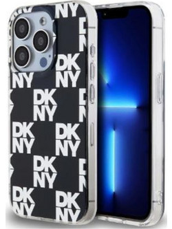 DKNY IML Checkered Mono Pattern Case Θήκη Σιλικόνης για iPhone 14 Pro Max Μαύρο
