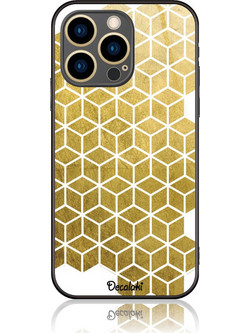 Gold Cubes Θήκη Κινητού Σχέδιο 50038 - iPhone, iPhone 13 Pro, Tempered Glass Case