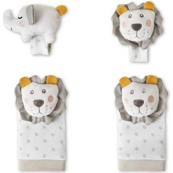 Interbaby Lion Σετ 4 Τμχ Καλτσάκια & Περικάρπια Κουδουνίστρες