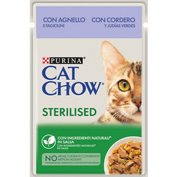 Purina Cat Chow Sterilised Lamb & Green Beans in Jelly 85gr