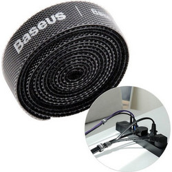 Baseus Rainbow Circle Velcro Straps Δεματικά Καλωδίων Μαύρο 1m