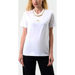ELISABETTA FRANCHI T-SHIRT CREW NECK ΑΛΥΣΙΔΑ LOGO ΛΕΥΚΟ