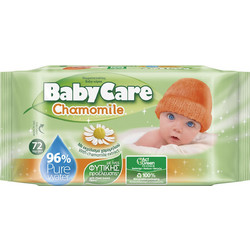 BabyCare Μωρομάντηλα Χωρίς Οινόπνευμα & Parabens με Χαμομήλι 72τμχ