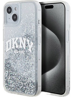 DKNY Liquid Glitter Arch Logo Back Cover Θήκη Σιλικόνης για iPhone 14 Διάφανο