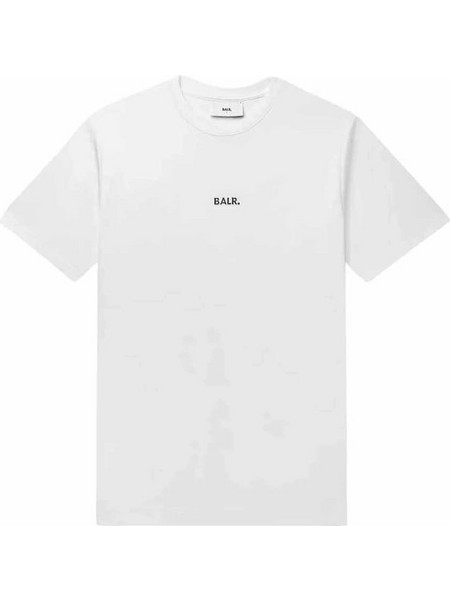 BALR. Q-Series Regular Fit T-Shirt ΚΟΝΤΟΜΑΝΙΚΟ ΛΕΥΚΟ ΜΕ ΛΑΙΜΟΚΟΨΗ ΚΑΙ ΑΝΑΓΛΥΦΟ LOGO ΕΜΠΡΟΣ ΚΑΝΟΝΙΚΗ ΓΡΑΜΜΗ